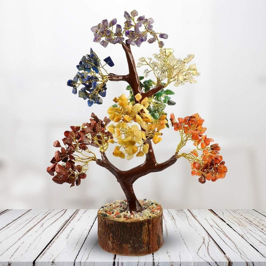7 Chakra Natural Gemstone Crystal Tree – Handcrafted Crystal Bonsai for Positivity, Healing & Home Décor